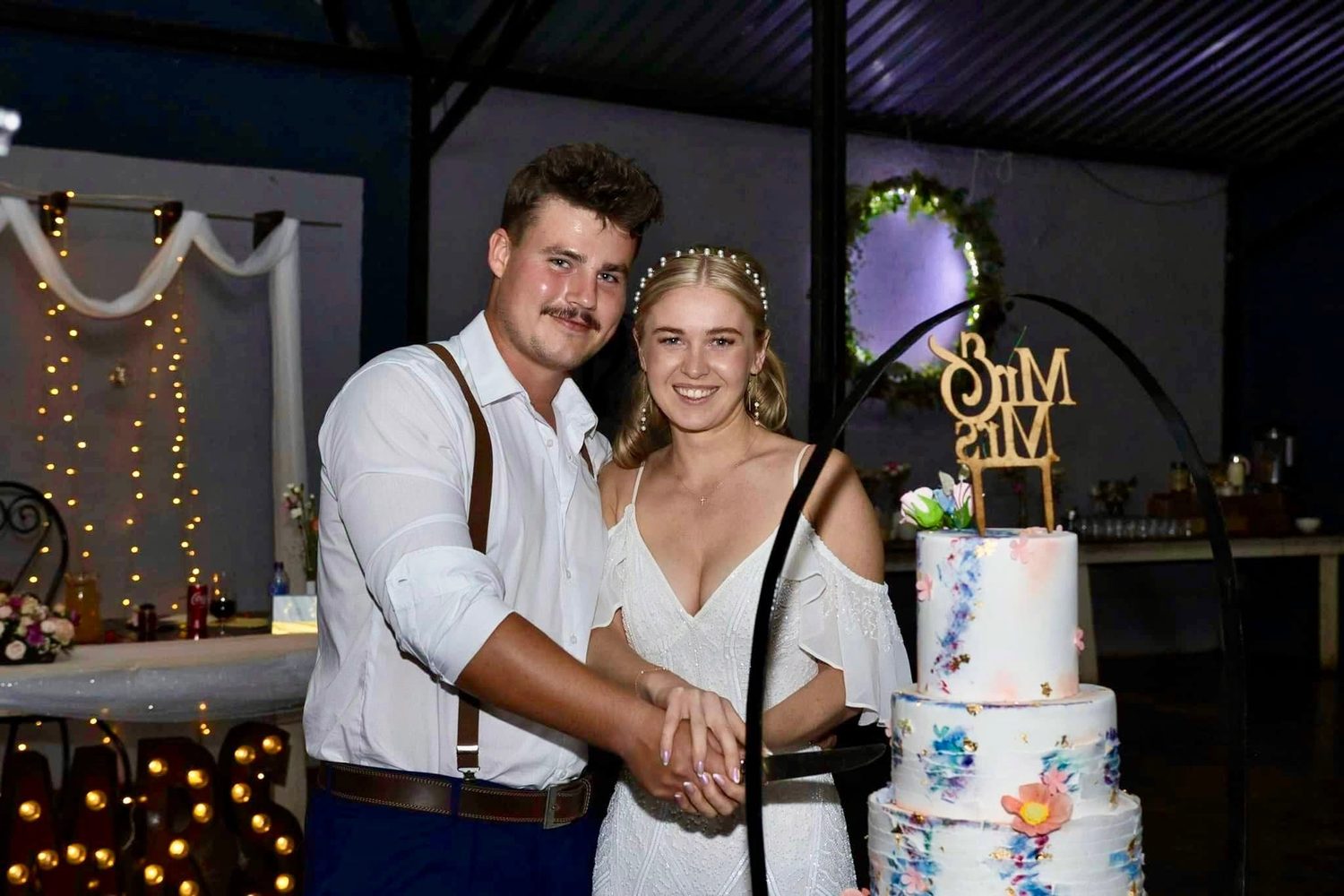 A wedding celebration moment
