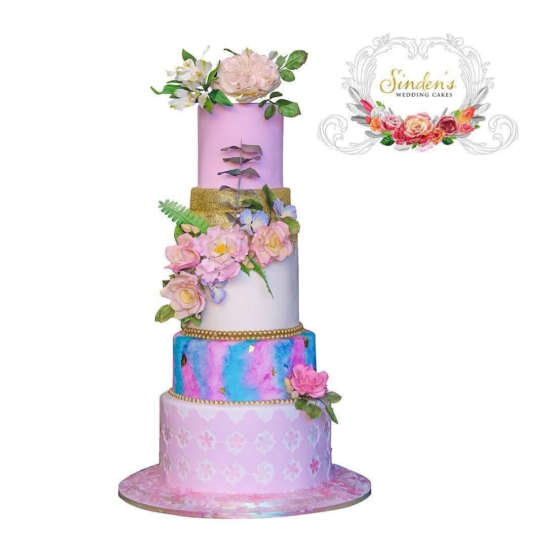 Colourful multi-tier statement cake